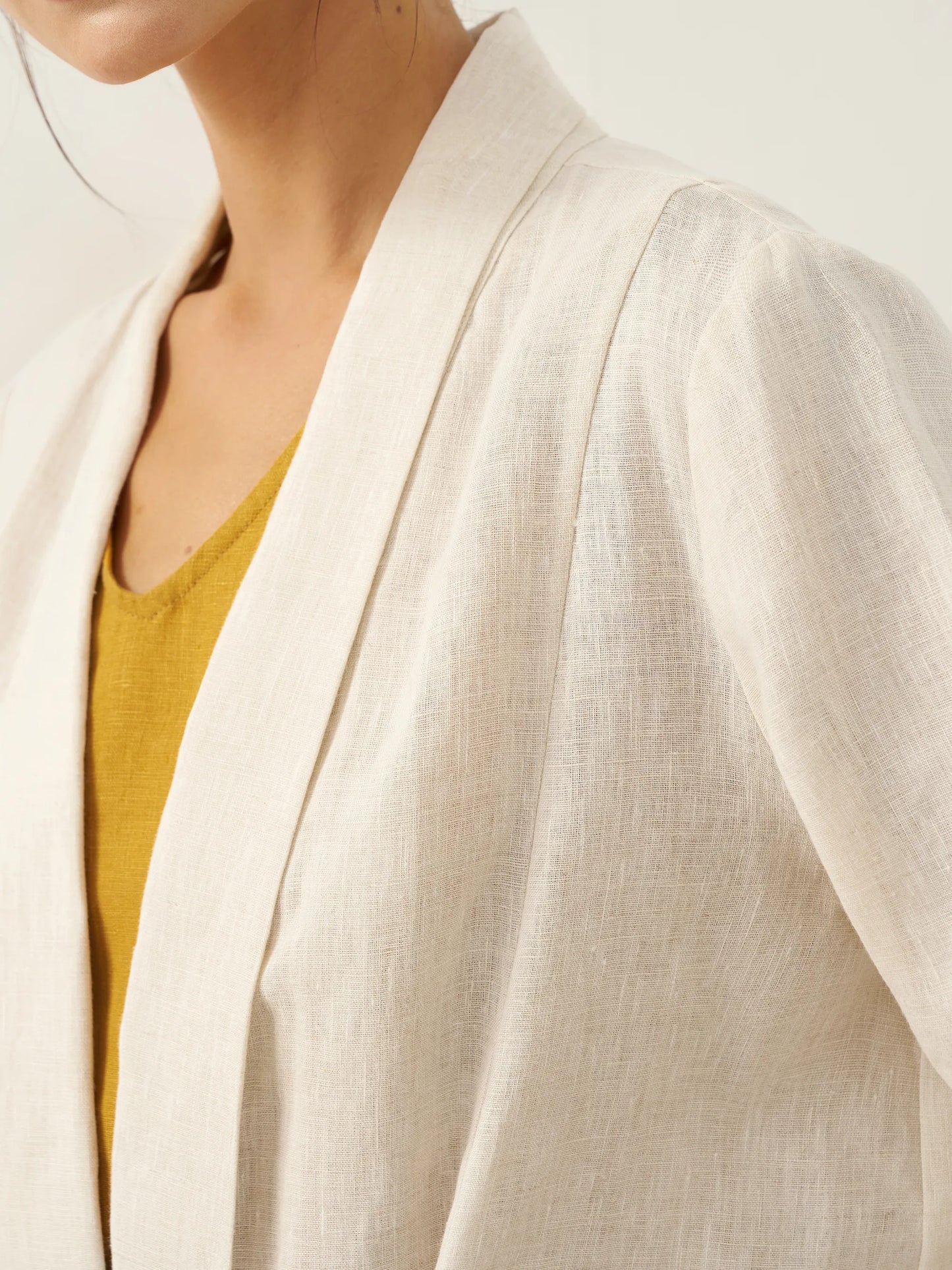 Blazer Ceinturé Style Kimono 100% Lin BRIA