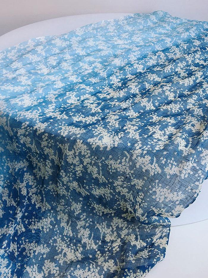 Écharpe artisanale 100% lin teinte à la cire