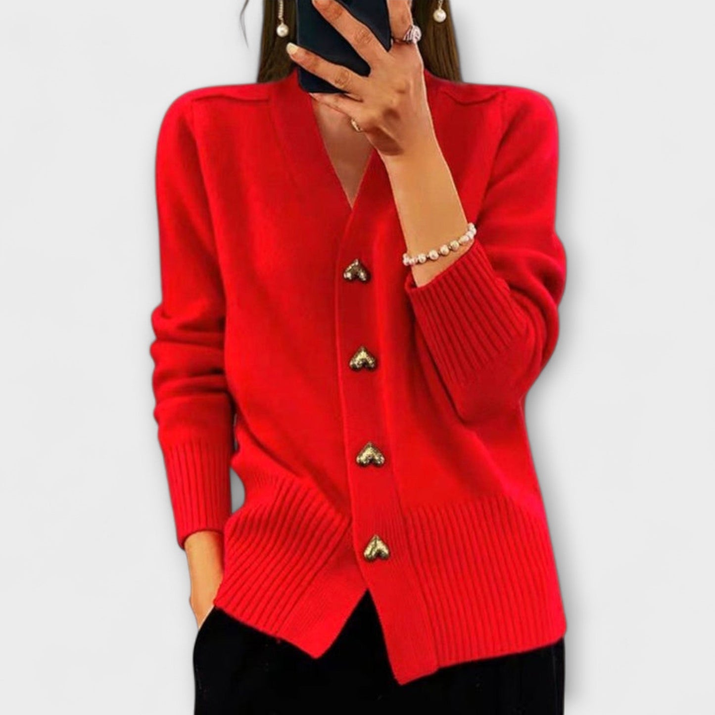 Marij – Pull pour femmes avec décolleté en V au look vintage