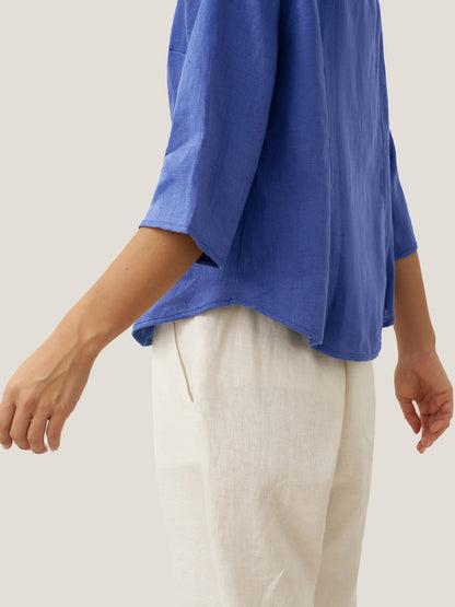 Veste ajustée en lin 100% avec boutons faits main AMELIA