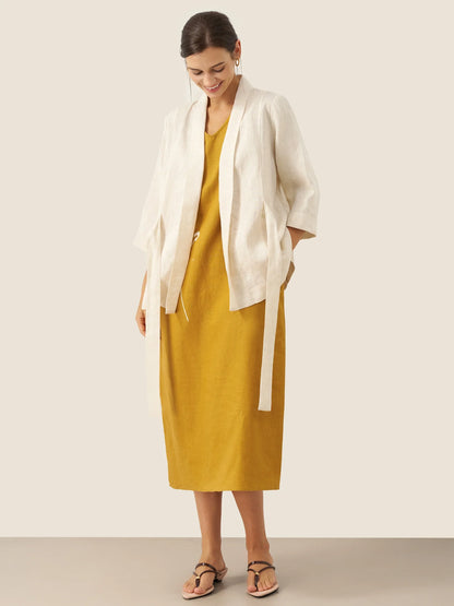 Blazer Ceinturé Style Kimono 100% Lin BRIA