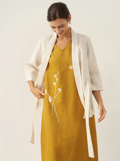 Blazer Ceinturé Style Kimono 100% Lin BRIA