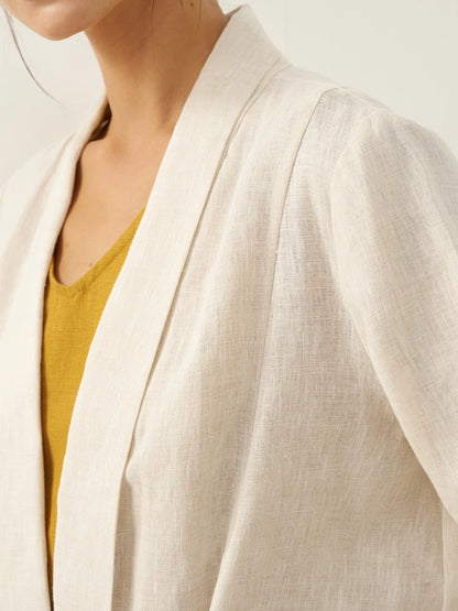 Blazer Ceinturé Style Kimono 100% Lin BRIA