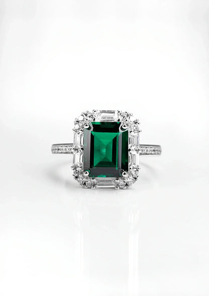 Bague Émeraude Exquise - Bague Fée Ombre d'Émeraude