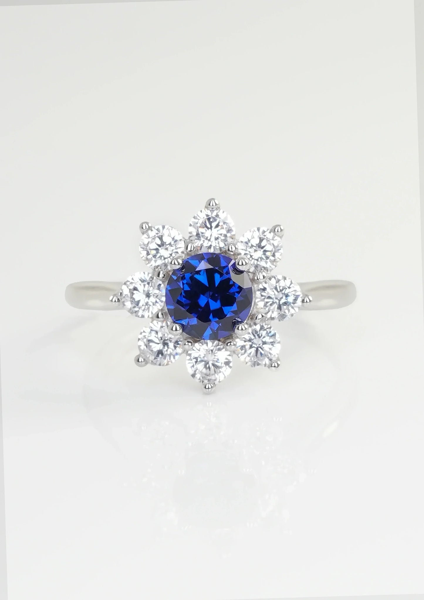 Bague Saphir Exquise - Rime Bleue Lumière d'Étoile