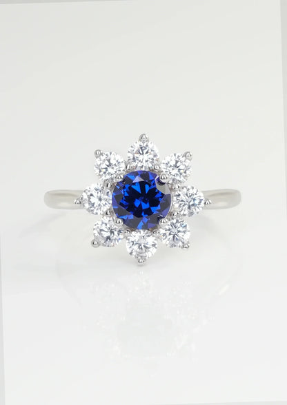 Bague Saphir Exquise - Rime Bleue Lumière d'Étoile