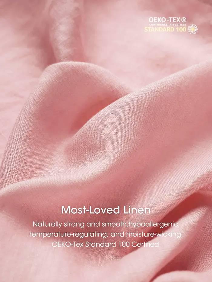 Robe longue ample 100% lin à taille boutonnée et froncée LUNA