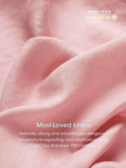 Robe longue ample 100% lin à taille boutonnée et froncée LUNA