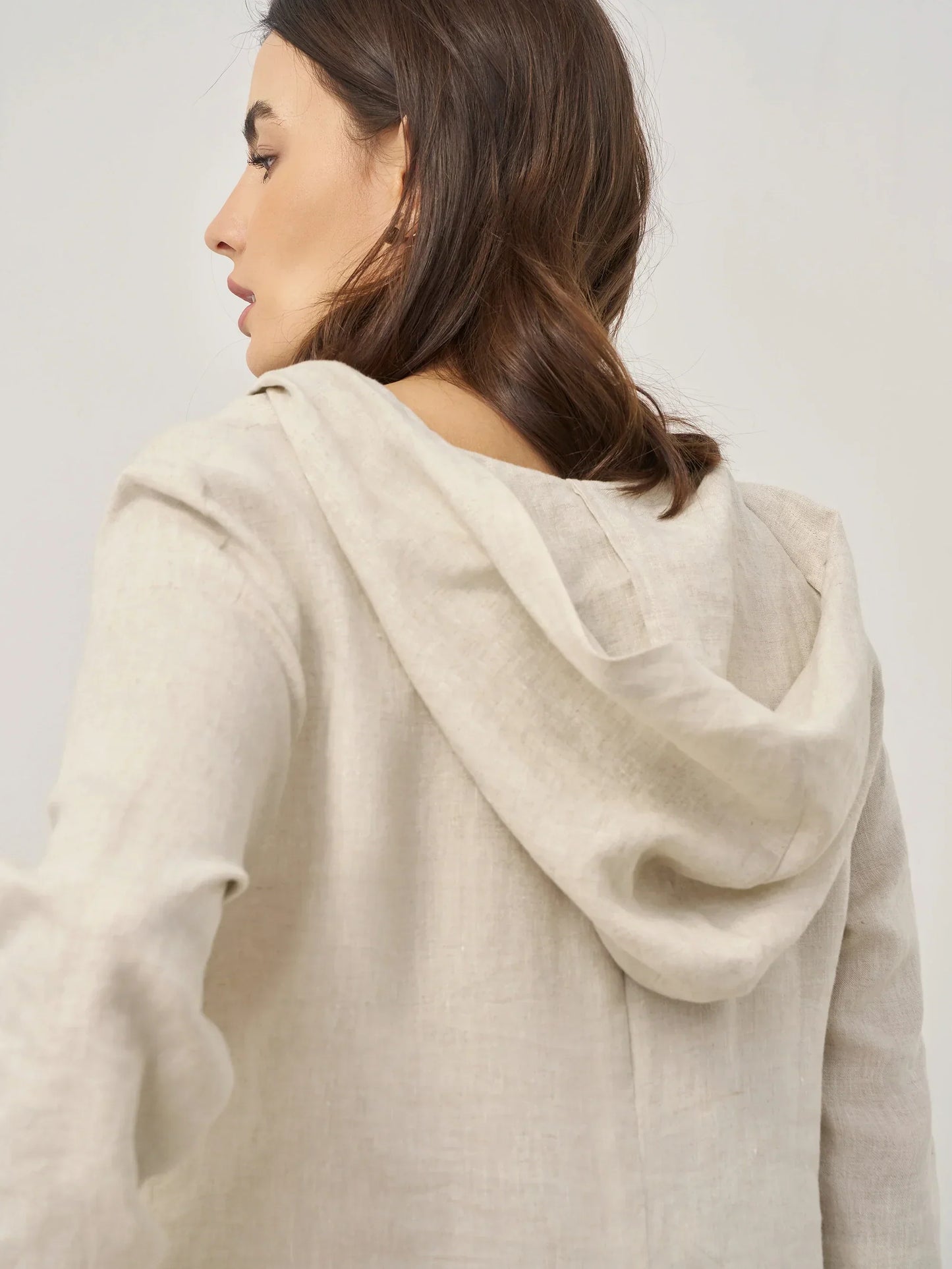 Robe longue à capuche en lin 100% REBECCA