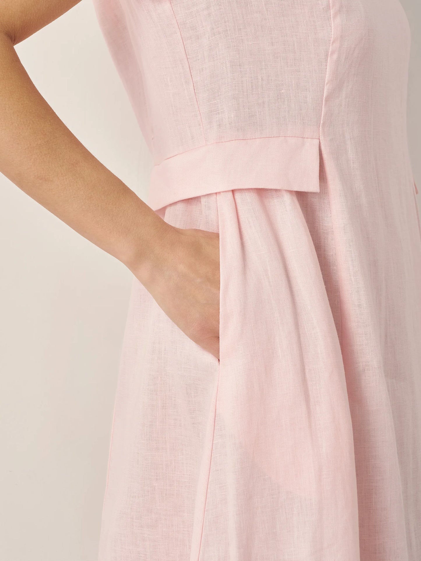 Robe d'été col V naturelle 100% lin ALEXA