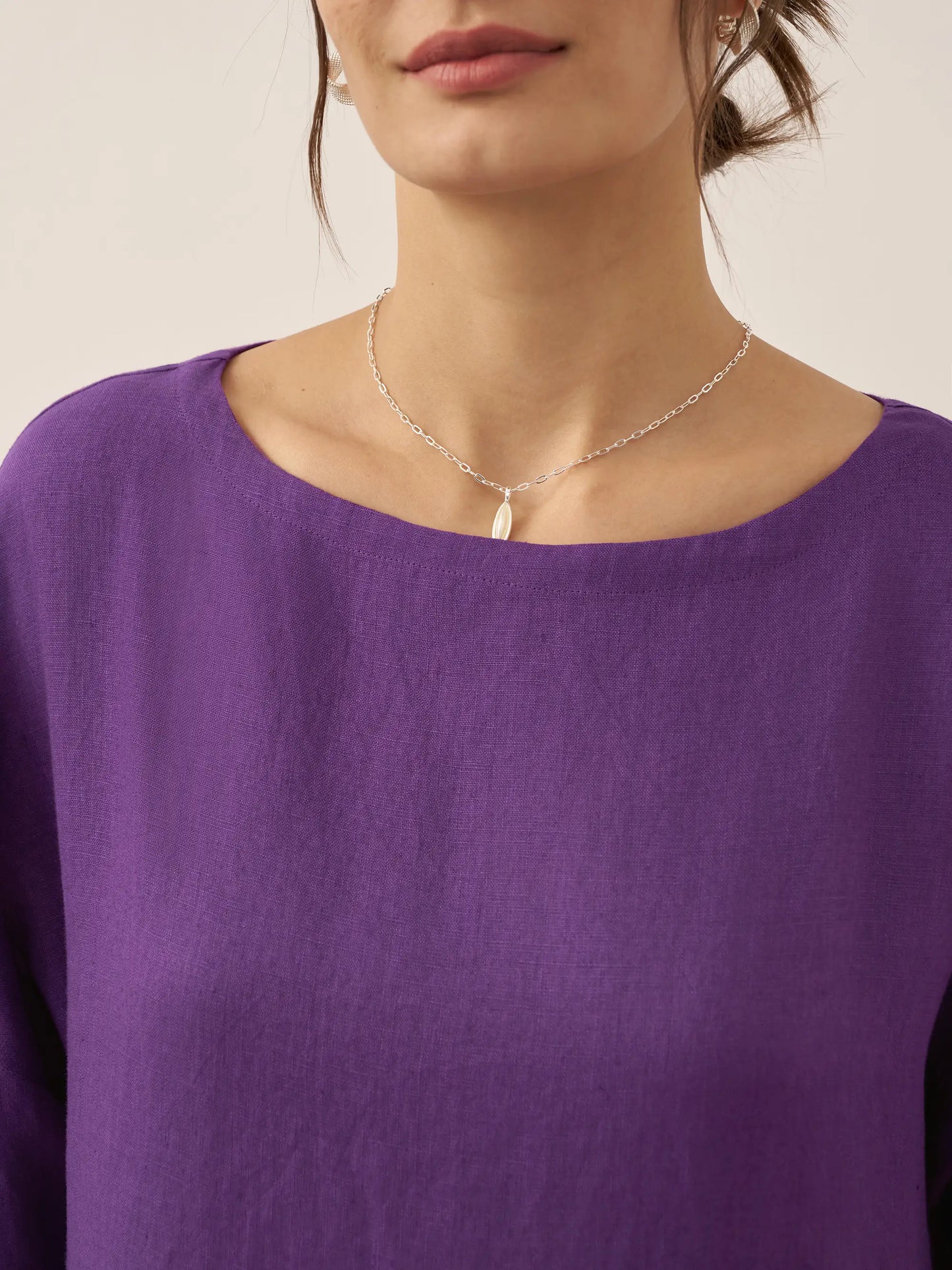 Robe mi-longue coupe trapèze 100% lin VALENCIA