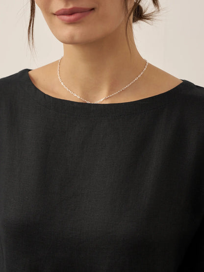 Robe mi-longue coupe trapèze 100% lin VALENCIA