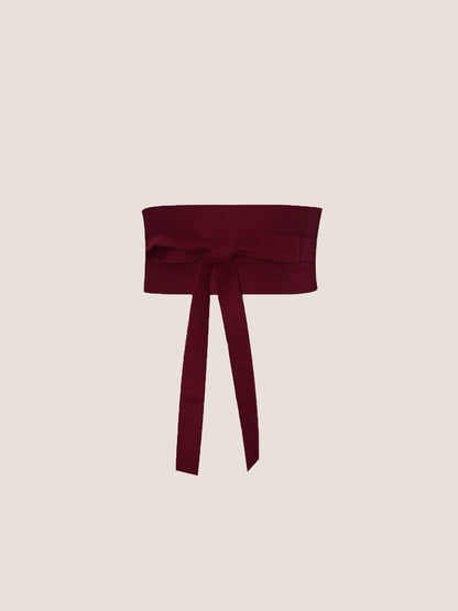 Ceinture de taille large en lin à nouer ZAFIRA