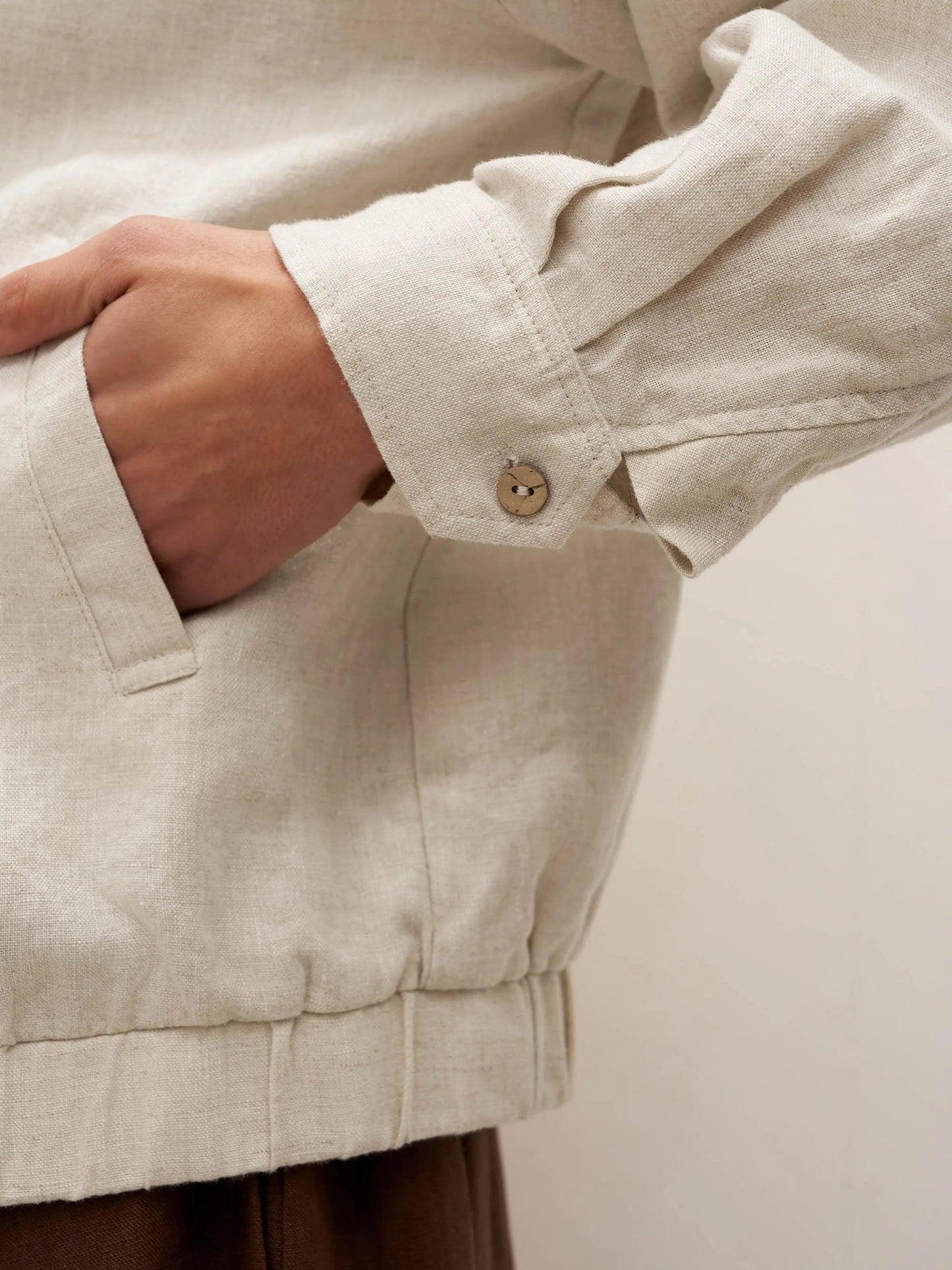 Veste Aviateur à Fermeture Éclair 100% Lin ELIZA