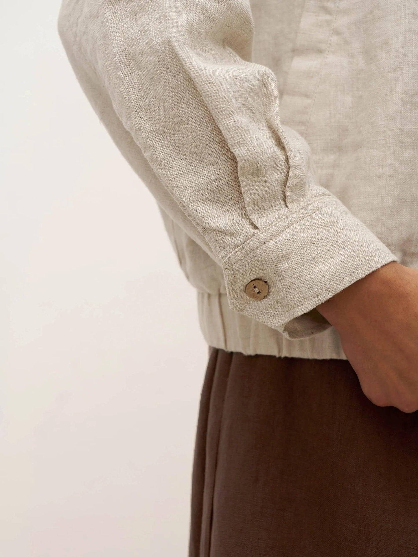 Veste Aviateur à Fermeture Éclair 100% Lin ELIZA