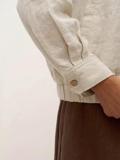 Veste Aviateur à Fermeture Éclair 100% Lin ELIZA