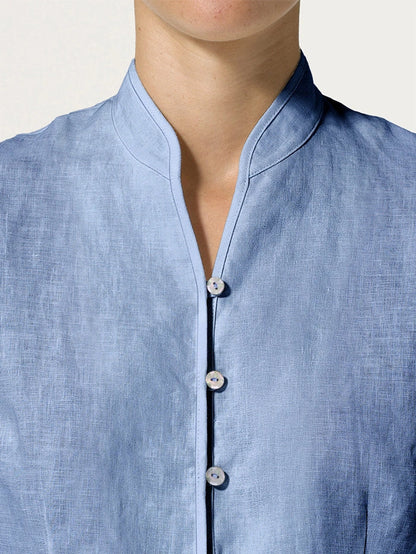 Veste ajustée en lin 100% avec boutons faits main AMELIA