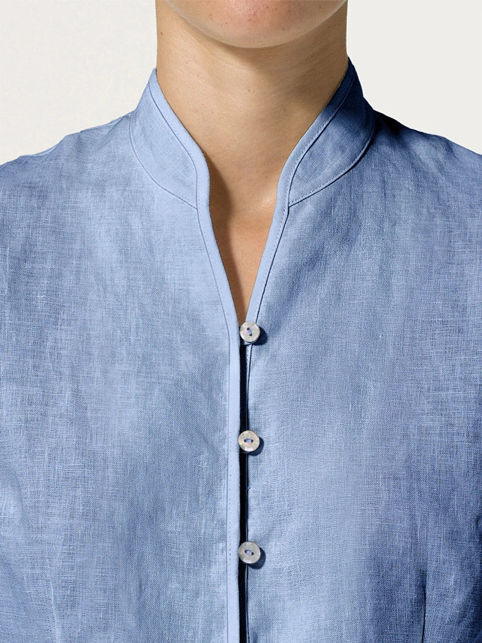 Veste ajustée en lin 100% avec boutons faits main AMELIA