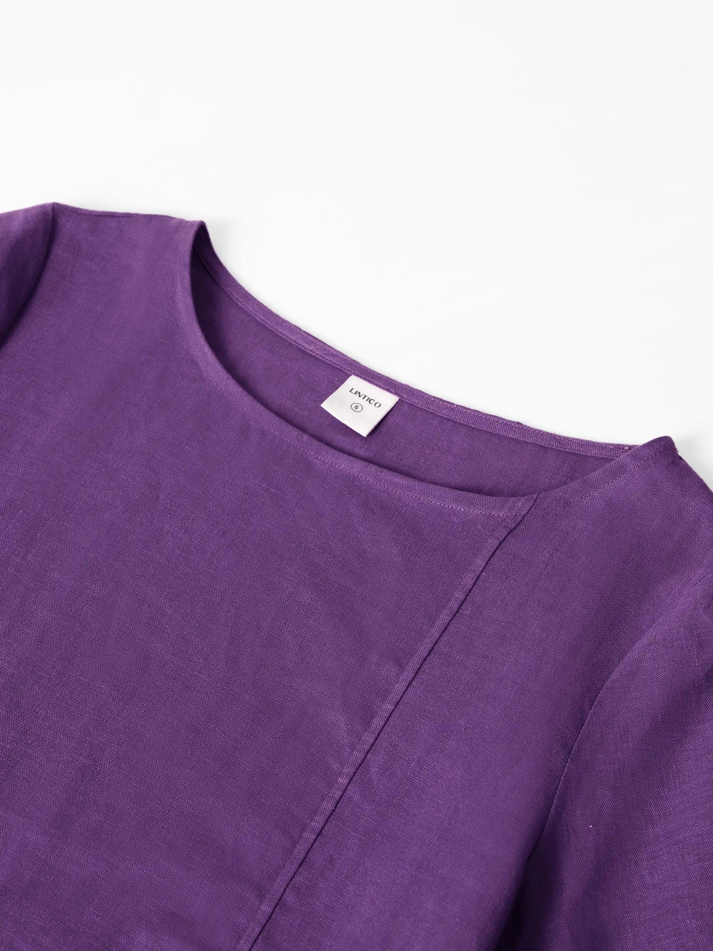 Robe mi-longue sans col 100% lin SOFIA