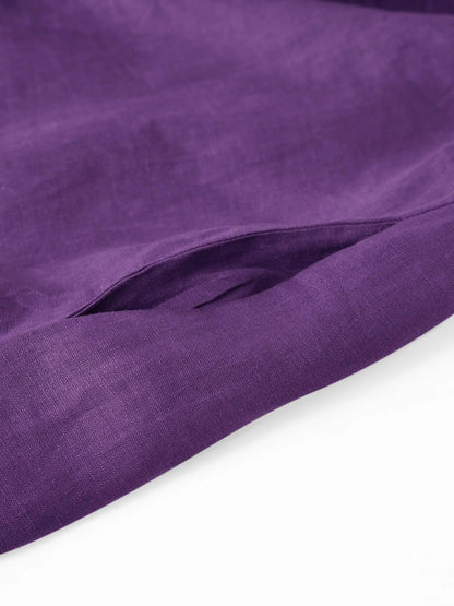 Robe mi-longue sans col 100% lin SOFIA