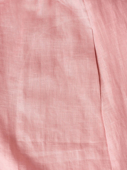 Robe longue ample 100% lin à taille boutonnée et froncée LUNA