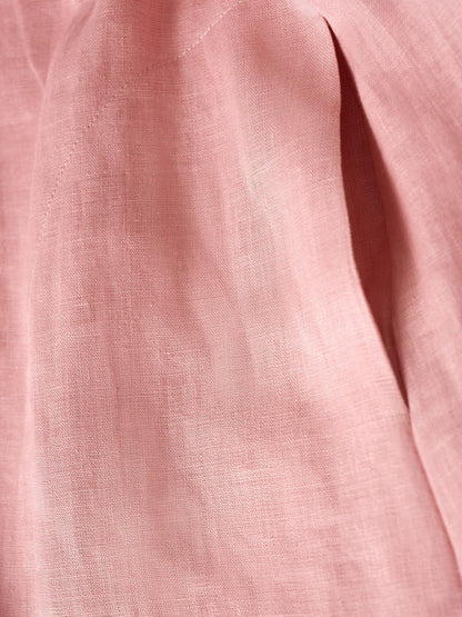 Robe longue ample 100% lin à taille boutonnée et froncée LUNA