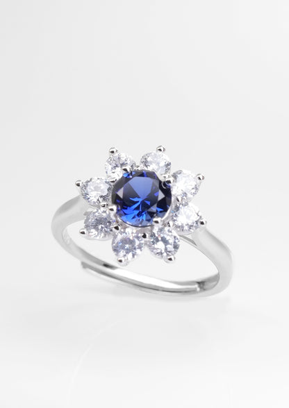Bague Saphir Exquise - Rime Bleue Lumière d'Étoile
