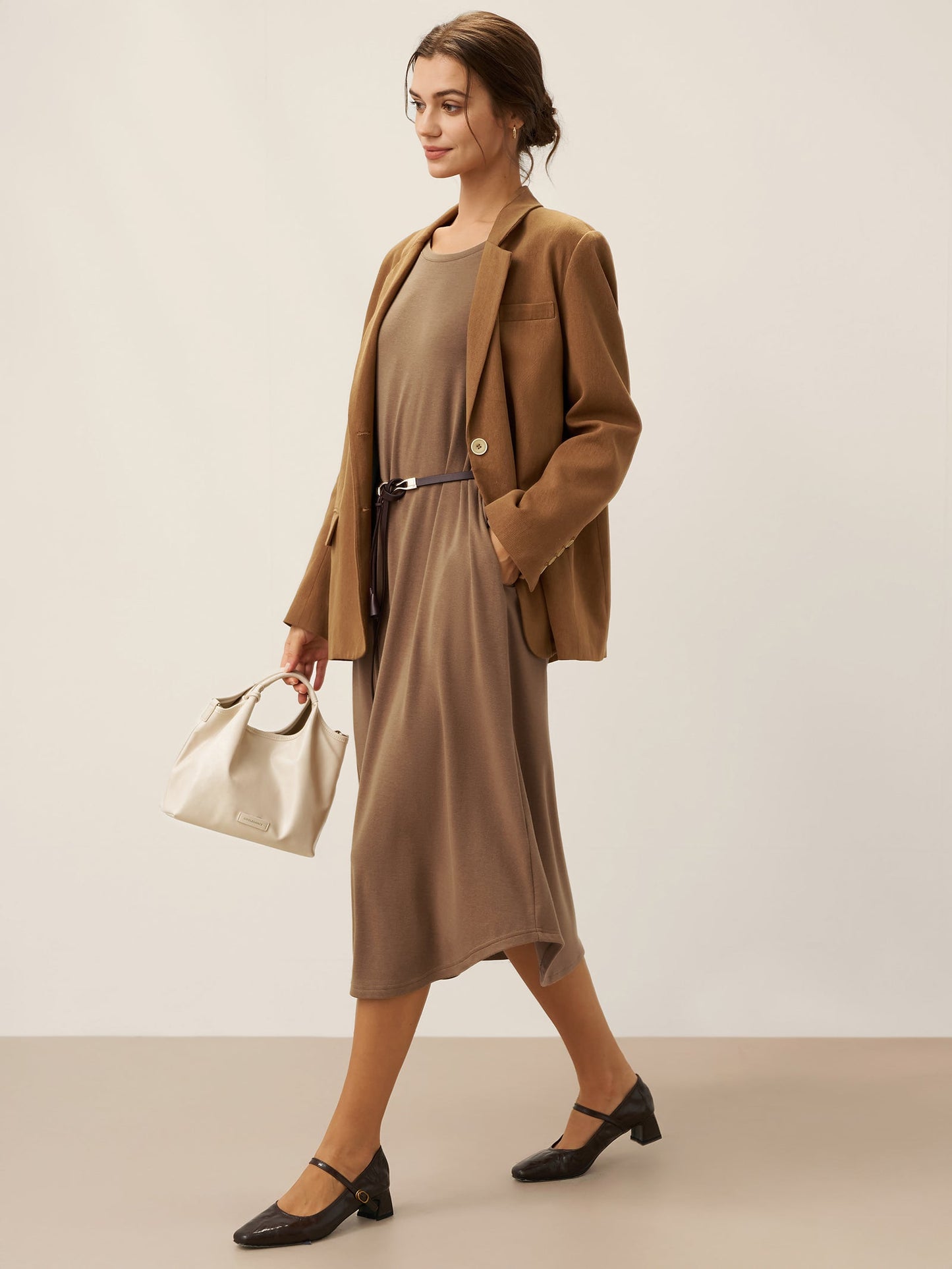 Ceinture en Cuir Recyclé Style Polyvalent Pour Robe et Blazer VIVETTE