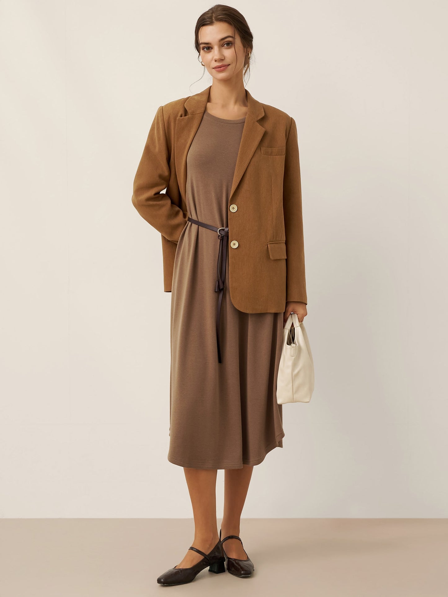 Ceinture en Cuir Recyclé Style Polyvalent Pour Robe et Blazer VIVETTE