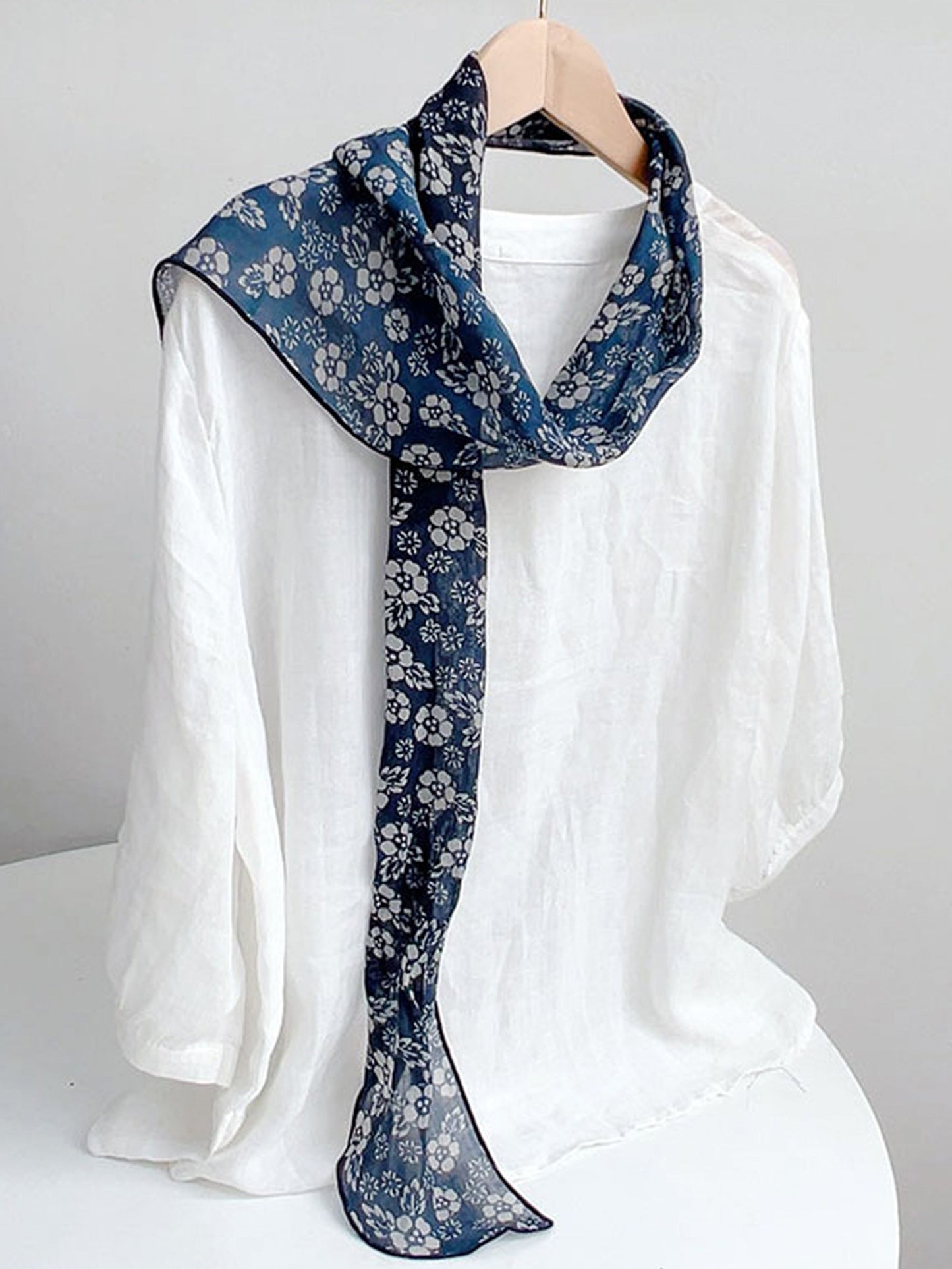 Mouchoir en ramie à imprimé vintage