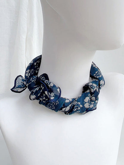 Mouchoir en ramie à imprimé vintage