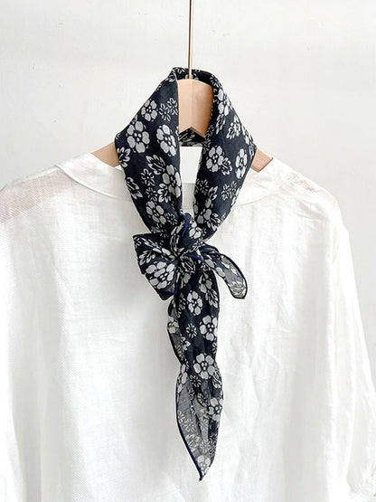 Mouchoir en ramie à imprimé vintage