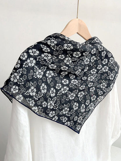 Mouchoir en ramie à imprimé vintage