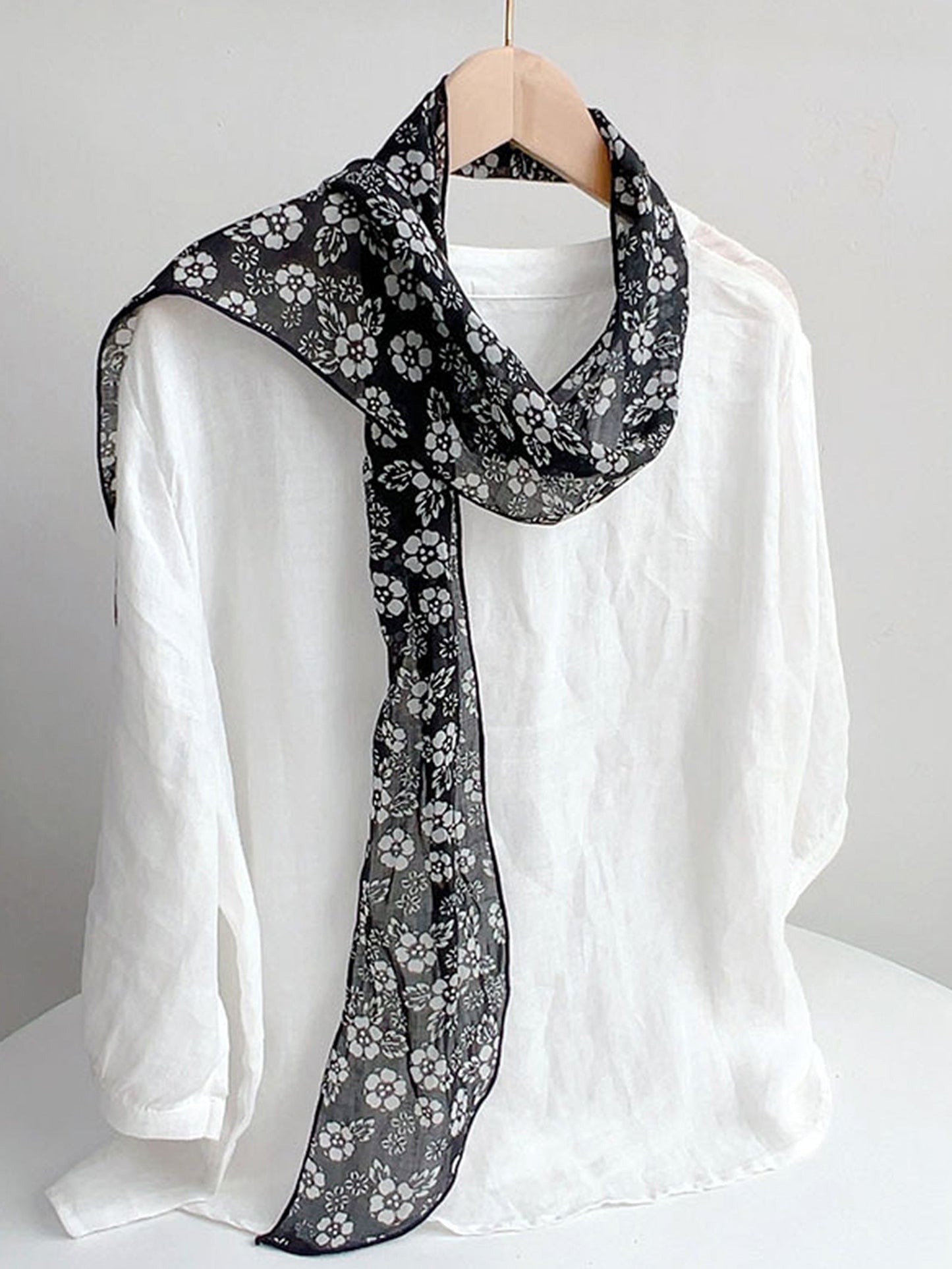 Mouchoir en ramie à imprimé vintage