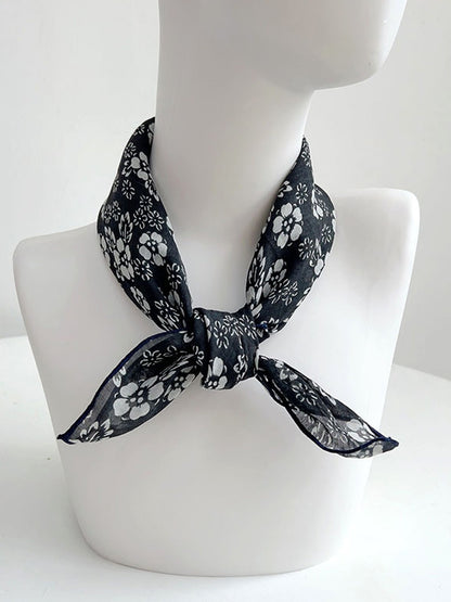 Mouchoir en ramie à imprimé vintage