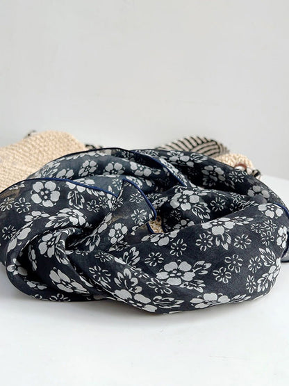 Mouchoir en ramie à imprimé vintage