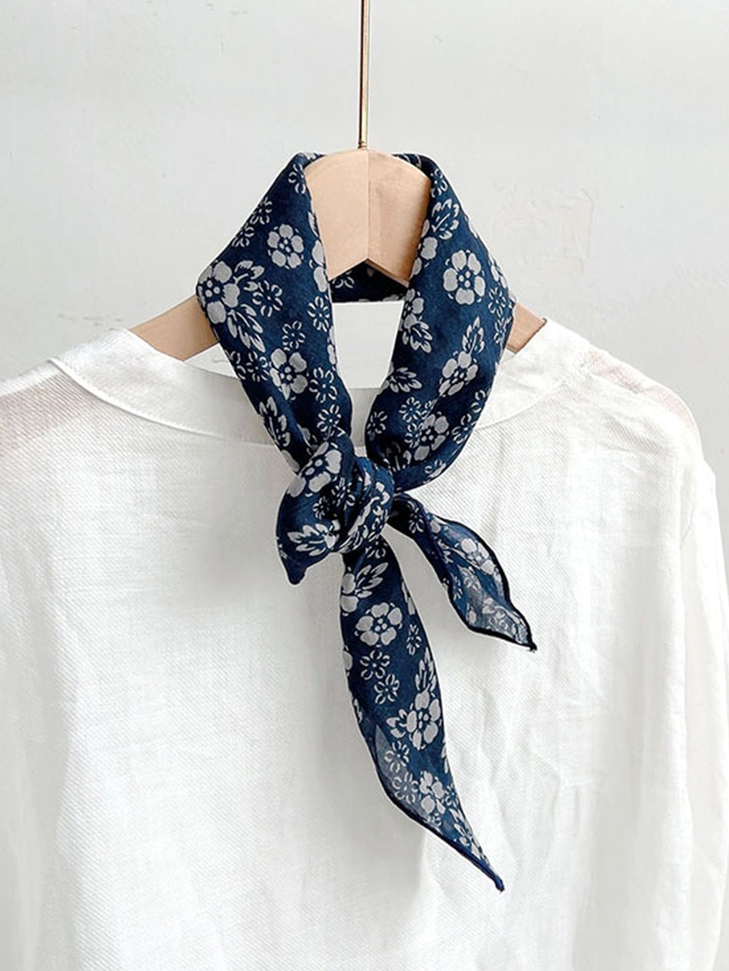 Mouchoir en ramie à imprimé vintage