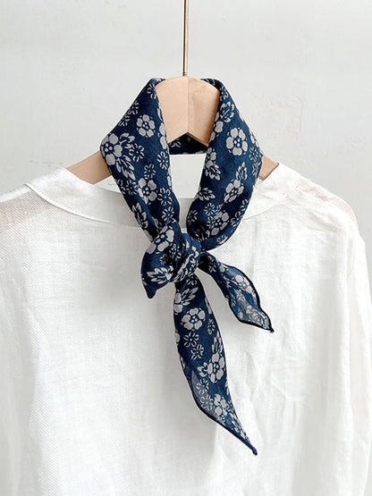 Mouchoir en ramie à imprimé vintage