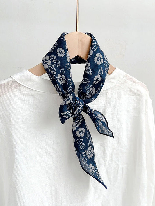 Mouchoir en ramie à imprimé vintage