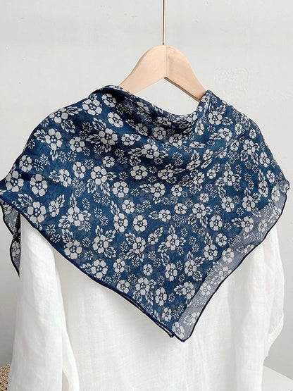 Mouchoir en ramie à imprimé vintage