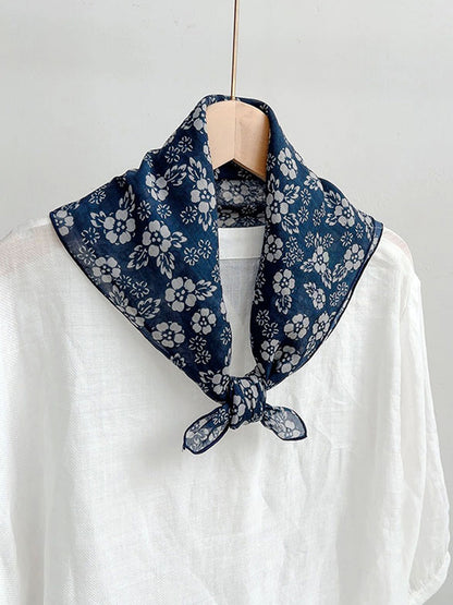 Mouchoir en ramie à imprimé vintage