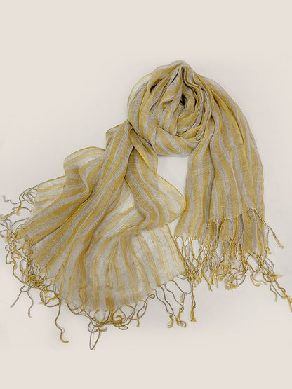 Écharpe Légère à Carreaux en Lin