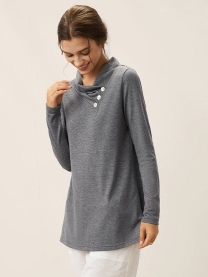 Haut extensible à col bénitier asymétrique en cachemire TATIANA