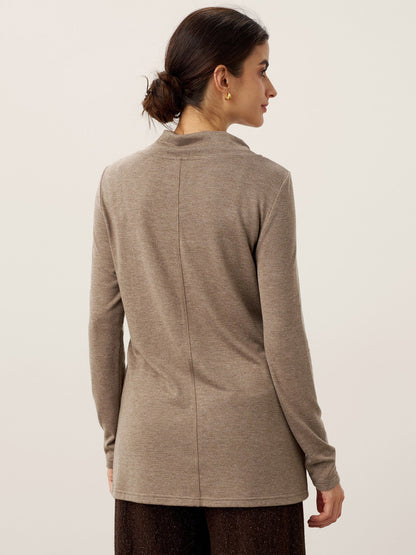 Haut extensible à col bénitier asymétrique en cachemire TATIANA