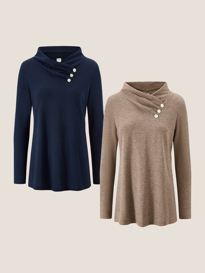 Haut extensible à col bénitier asymétrique en cachemire TATIANA