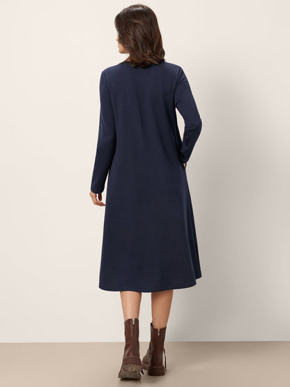 Robe mi-longue à taille plissée asymétrique ALYSSA