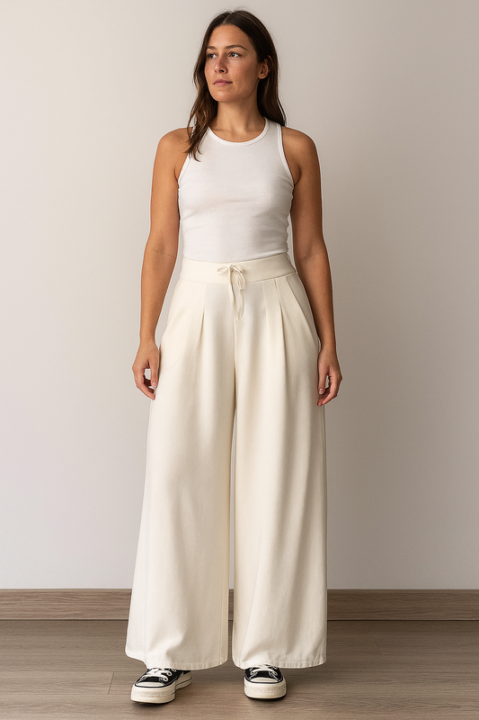 Women's High-Waisted Wide-Leg Linen Pants – Lightweight, Flowy & Breathable