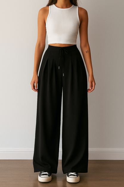 Women's High-Waisted Wide-Leg Linen Pants – Lightweight, Flowy & Breathable