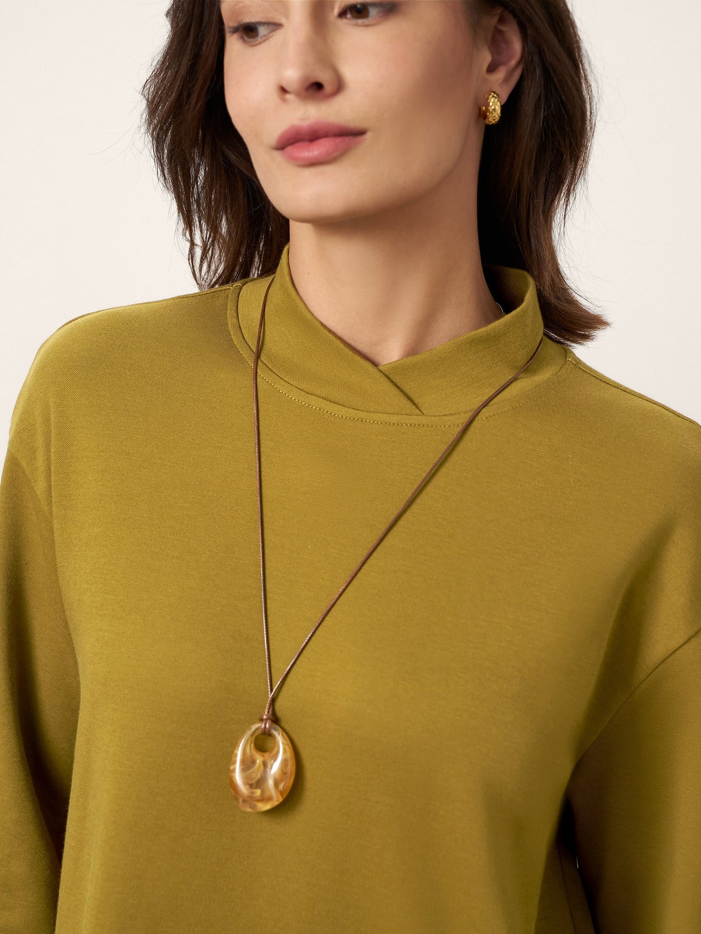 Robe mi-longue en coton à col croisé ALANI