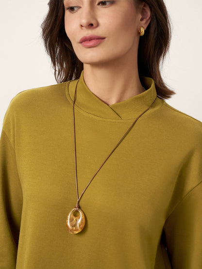 Robe mi-longue en coton à col croisé ALANI